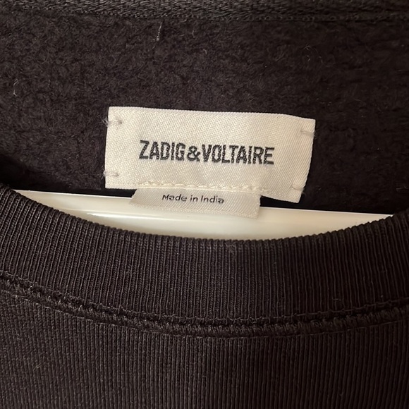 Zadig & Voltaire Camo Black Rock Strass Sweatshirt Sz S NWT - Picture 4 of 8